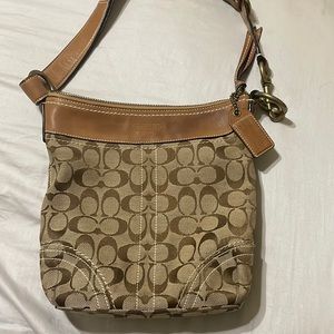 Coach handbag crossbody 10402 brown signature